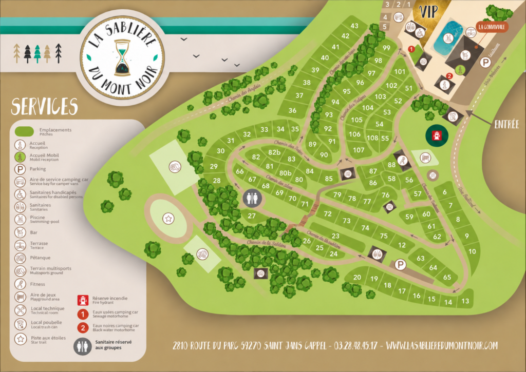 Plan camping sablière